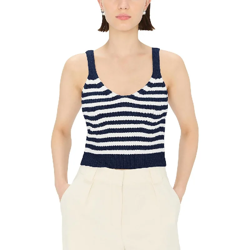 SIMKHAI Womens Striped Ribbed Tank Top Sweater Terry Terry Cloth Terry Knit
