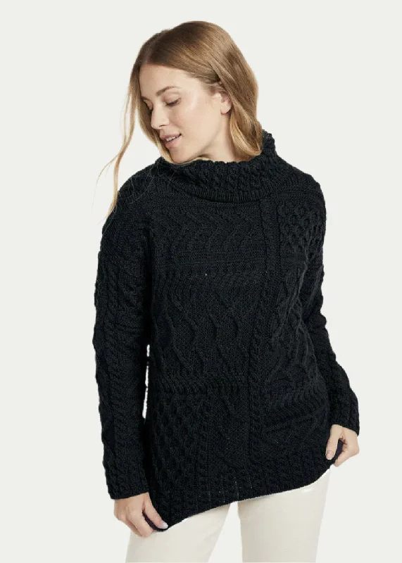 Skellig Oversized Aran Sweater | Black - Clearance