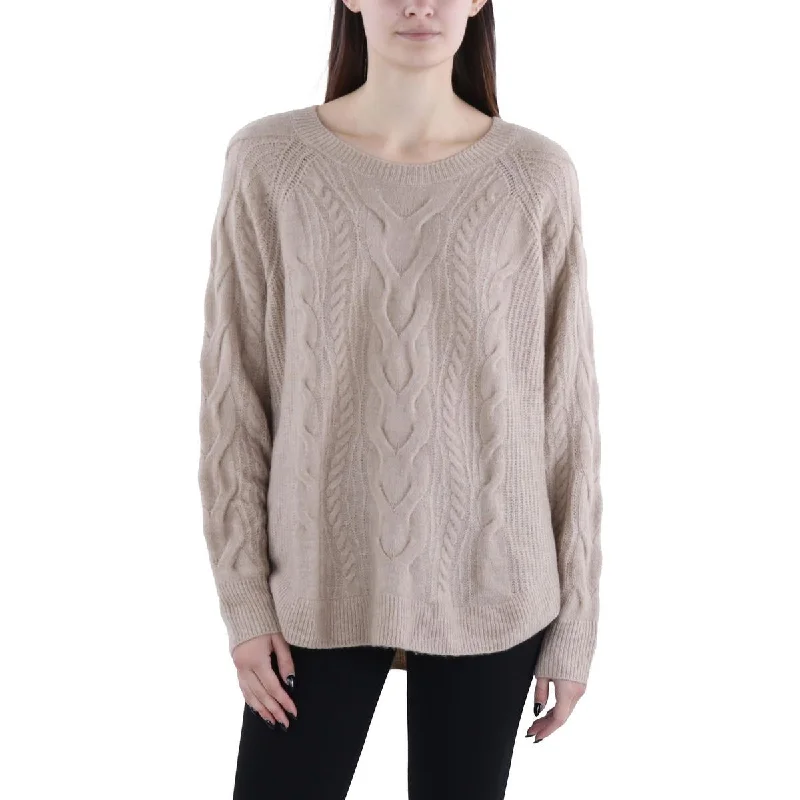 Splendid Womens Cable Knit Crewneck Pullover Sweater