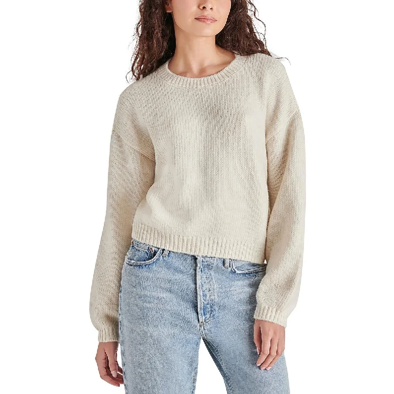 Steve Madden Womens   Cable Knit Casual Crewneck Sweater Hooded Caped Shawl Collar