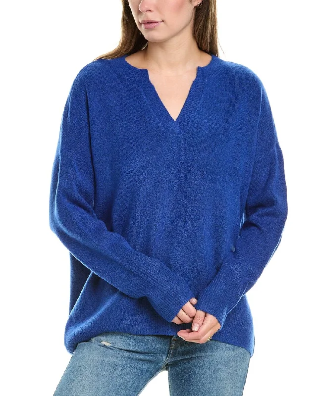 Vince Camuto Dropped-Shoulder Sweater Satin Fabric Silk Fabric Chiffon Fabric