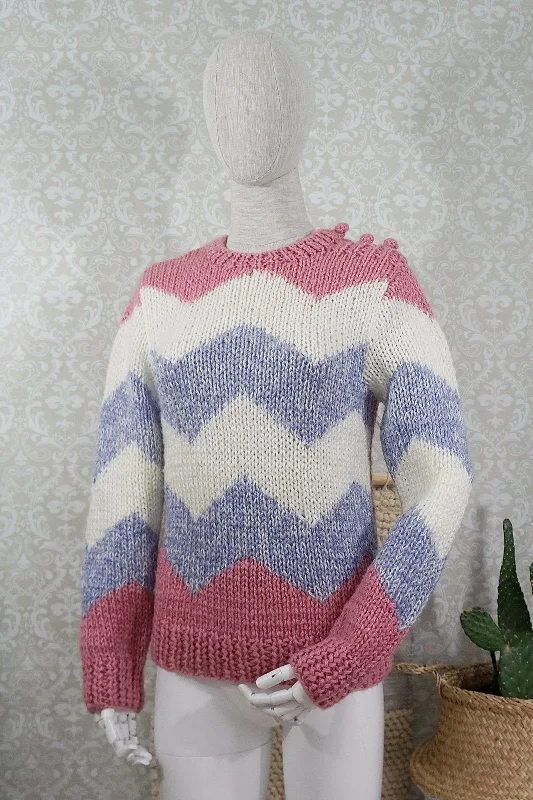 Vintage Handknit  Chevron Sweater