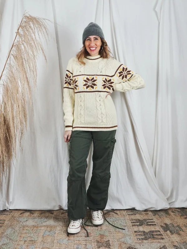 Vintage Snowflake Ski Lodge Sweater