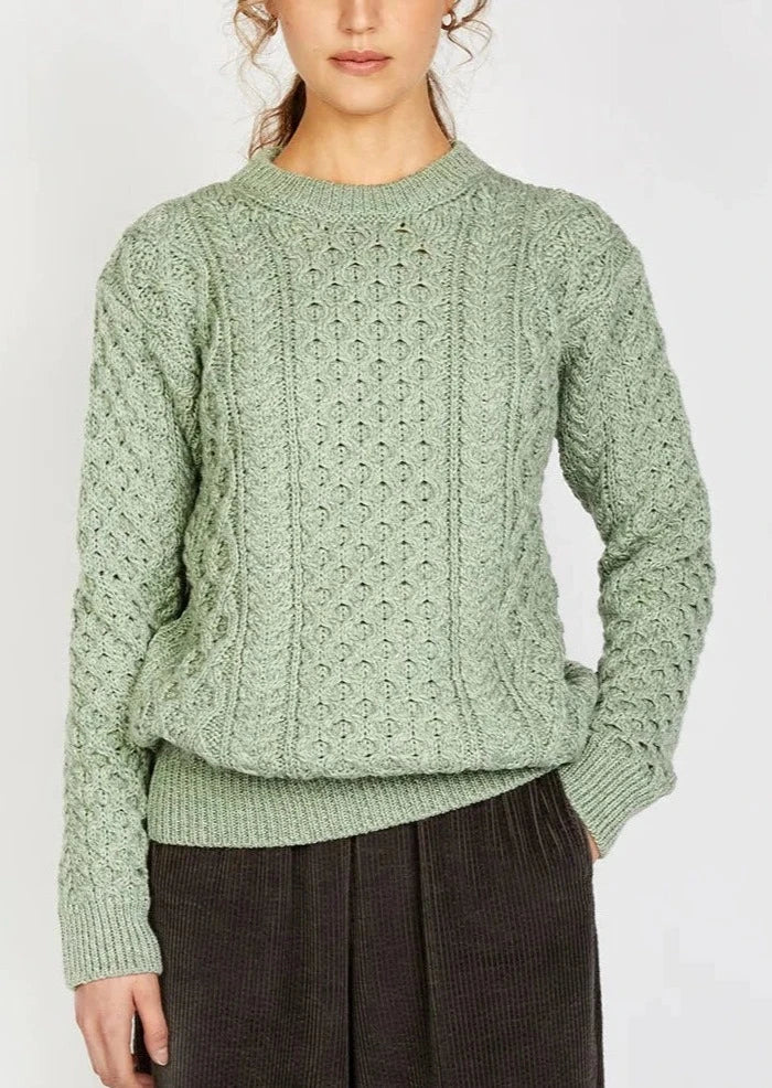 IrelandsEye Aran Sweater | Sage Marl Terry Terry Cloth Terry Knit