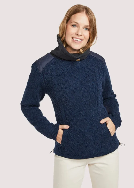 Women's Lined Aran Cowlneck Sweater | Clearance