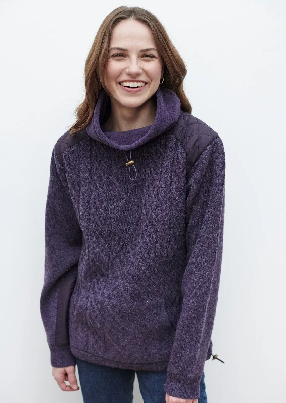 Women's Lined Aran Cowlneck Sweater | Clearance