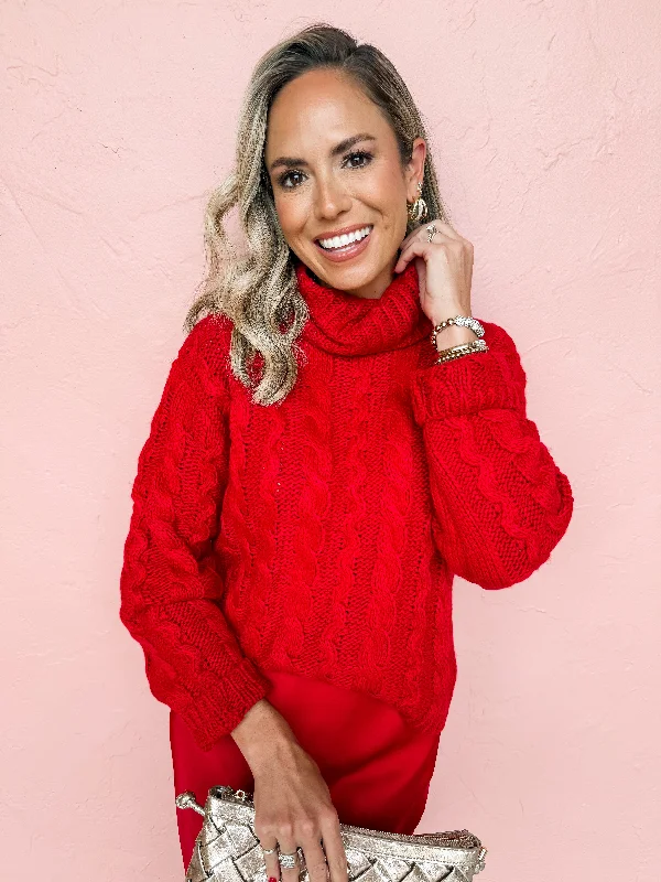 [Z Supply] Tied To You Sweater-Haute Red Zippered Buttoned Snapped