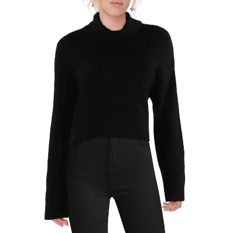 Z Supply Womens Ursa Ribbed Trim Crop Turtleneck Sweater