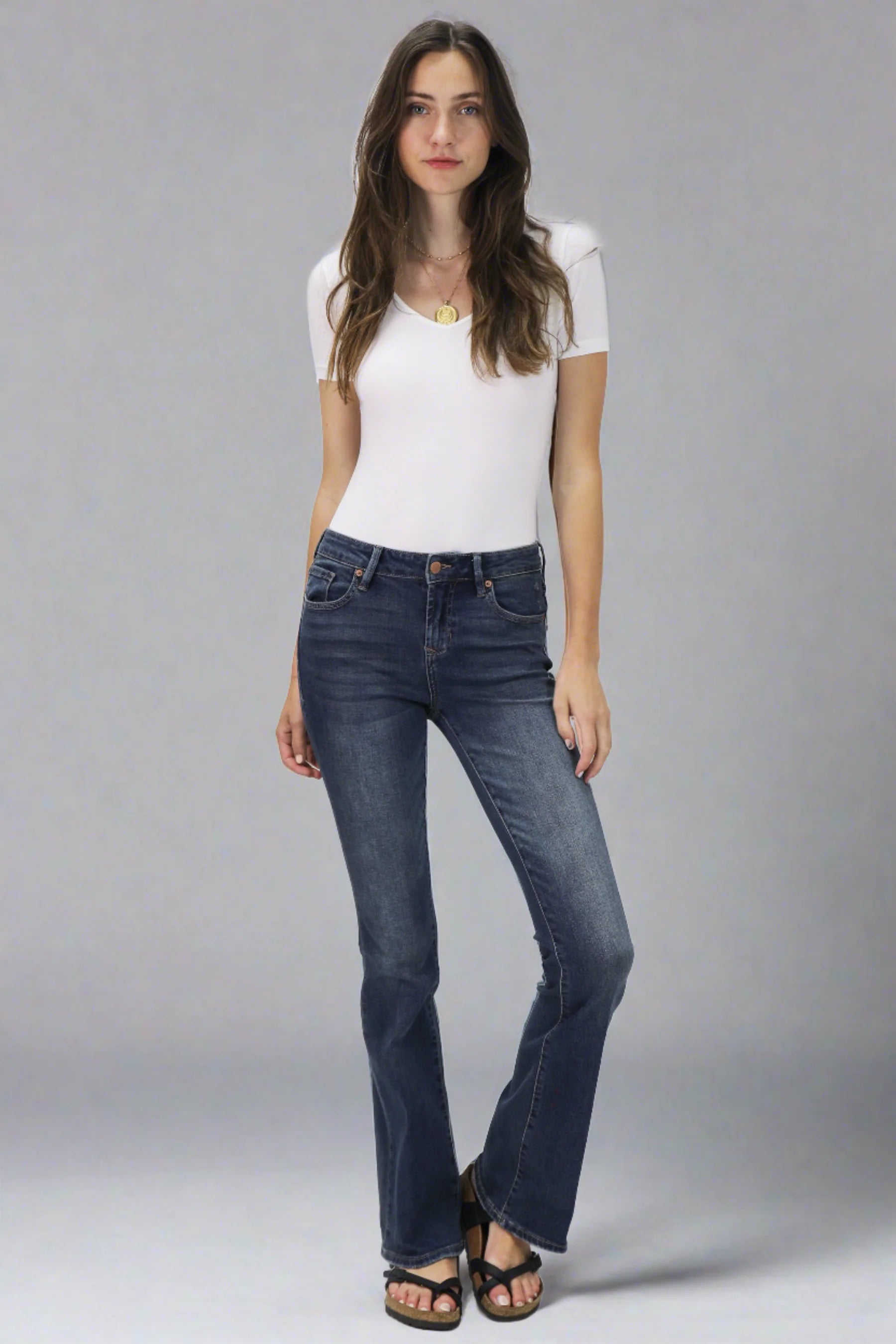 Dear John Denim Jaxtyn High Rise Bootcut Jeans Millbridge Fashionable Vintage Wash Jeans