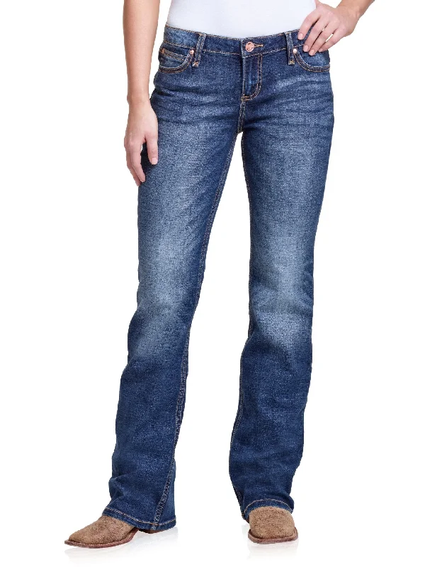 Wrangler Women's Retro Mae Premium Patch Mid-Rise Bootcut MS Wash Jeans Trendy Layered Pocket Jeans Wrangler Women's Retro Mae Premium Patch Mid-Rise Bootcut MS Wash Jeans Trendy Layered Pocket Jeans