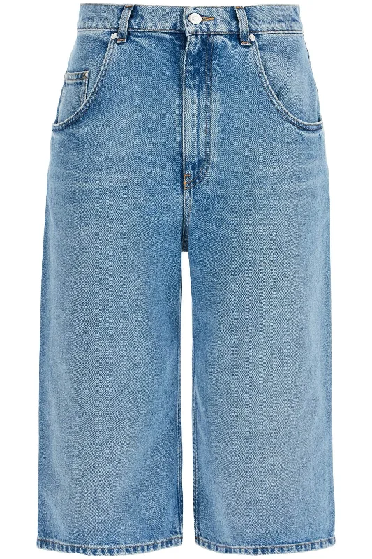 Distressed Cropped Jeans With A  - Blue Chic Double Waistband Jeans