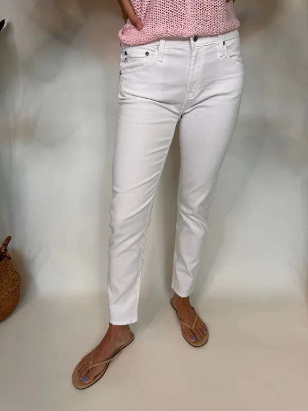 AG Jeans Ex Boyfriend Slim 1 Year Classic White Elegant Bootcut Fit Jeans