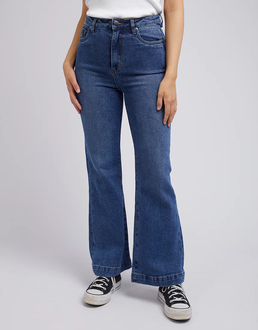 ALL ABOUT EVE Marley Flare Womens Jeans - Heritage Blue Fashionable Cropped Denim Jeans ALL ABOUT EVE Marley Flare Womens Jeans - Heritage Blue Fashionable Cropped Denim Jeans