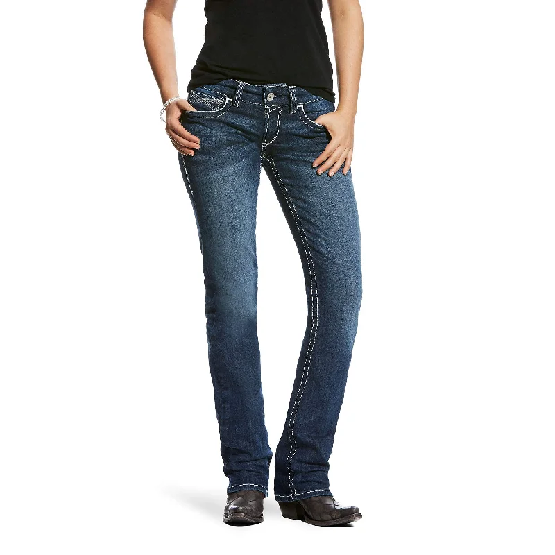 Ariat Women's R.E.A.L. Mid-Rise Straight Leg Ivy Jeans Comfortable Mid-Rise Jeans