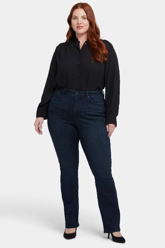 Billie Mini Bootcut Jeans In Plus Size - Obsidian Blue Elegant Skinny Leg Jeans