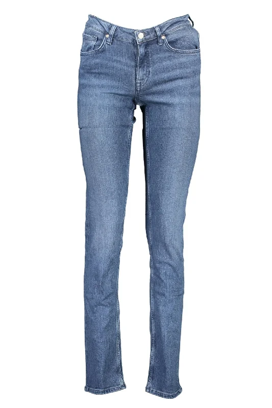 Blue Lyocell Women's Jeans Stylish High-Waisted Denim