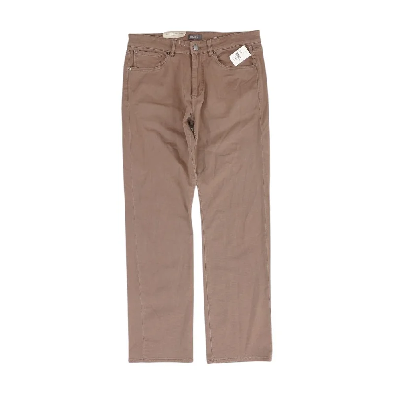 Brown Solid High Rise Straight Leg Jeans