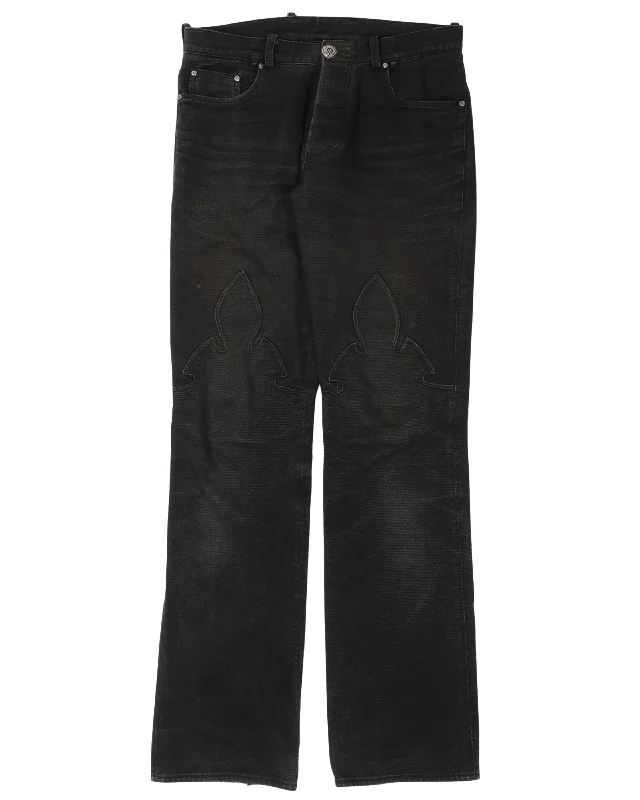Fleur-Knee Jeans Fashionable White Denim Jeans