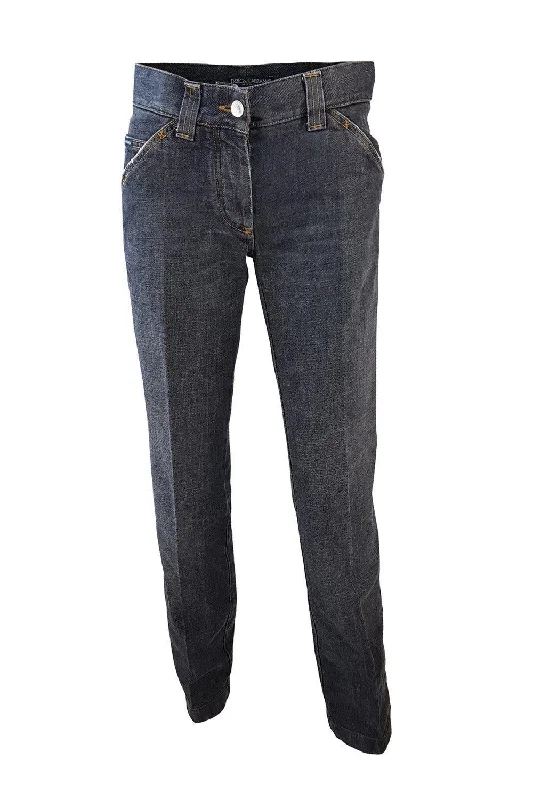 DOLCE & GABBANA Grey Vintage Wash Straight Leg Jeans (38)