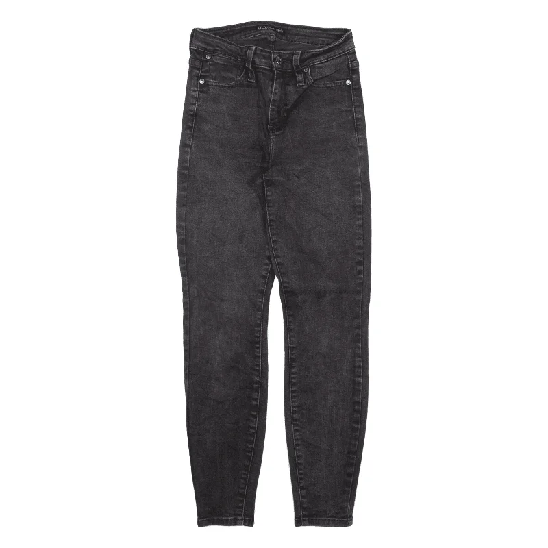 GUESS Jeans Black Denim Slim Skinny Womens W25 L26 Trendy Patchwork Denim Jeans