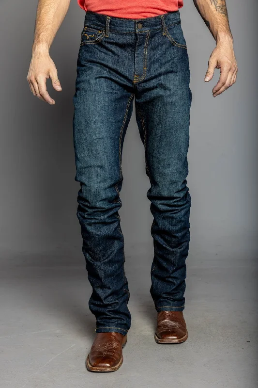 Kimes Ranch Mens Roger Blue Cotton Blend Jeans Fashionable Relaxed Fit Denim