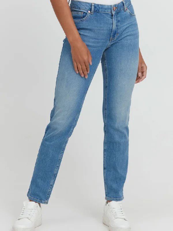 Pulz PzEmma Straight Jeans Light Blue Trendy Plus Size Jeans