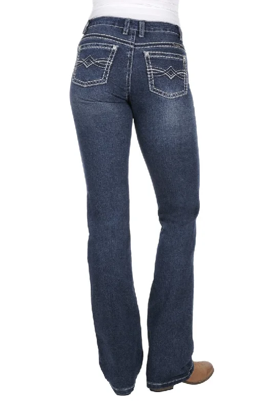 Pure Western Jeans Womens Dakota Relaxed Rider Comfortable Straight-Legged Denim