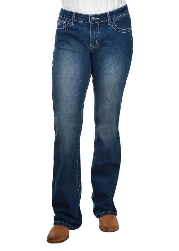 Pure Western Ladies Skylar Relaxed Jeans Trendy Pleated Waist Jeans