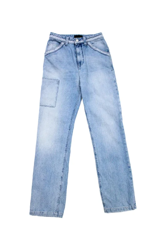 R + A - Cargo Style Straight Jeans Casual Bootcut Ripped Jeans