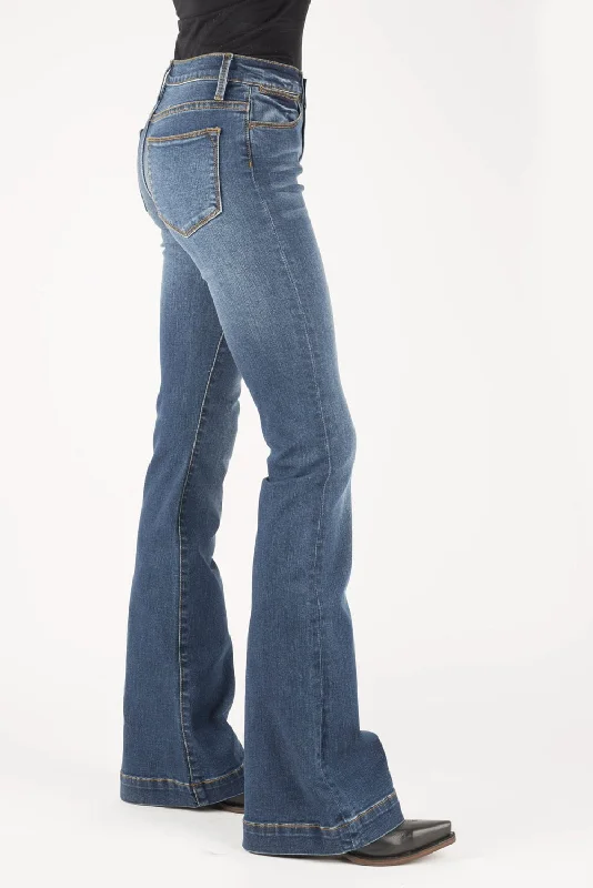 Stetson Womens Blue Poly/Rayon 921 High Waist Flare Jeans Chic Vintage-Inspired Denim Jeans Stetson Womens Blue Poly/Rayon 921 High Waist Flare Jeans Chic Vintage-Inspired Denim Jeans