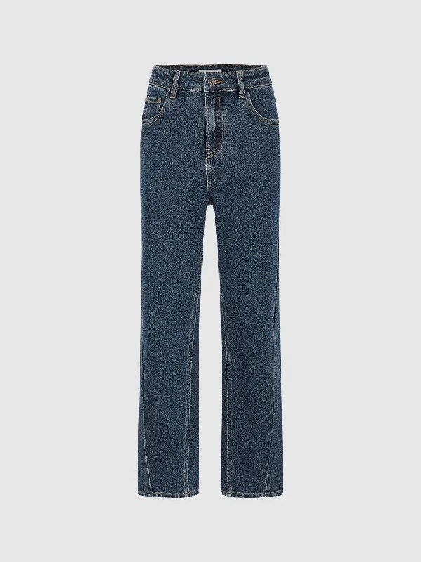 Straight Jeans Trendy Low-Rise Bootcut Jeans