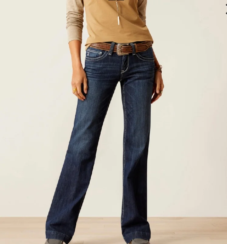 Ariat Women's Midnight Mid Rise Camila Trouser Jeans Elegant Wide-Leg Jeans