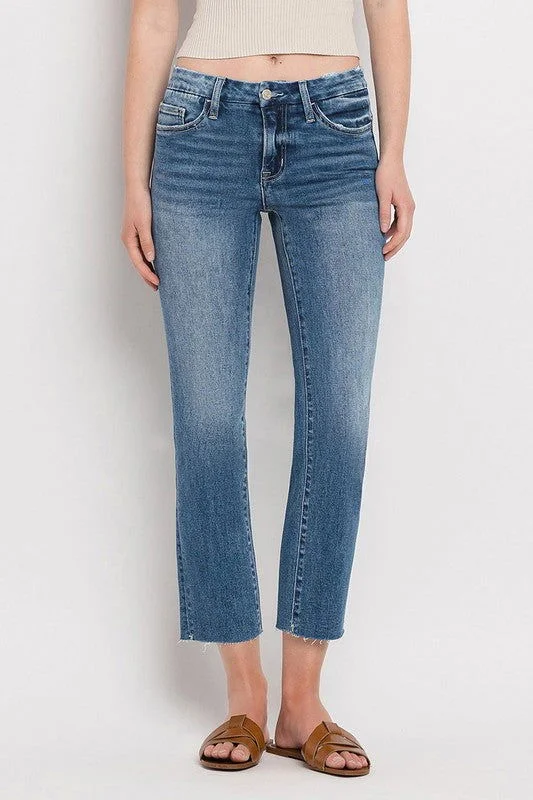 VERVET by Flying Monkey Mid Rise Crop Slim Straight Jeans Casual Distressed Skinny Jeans VERVET by Flying Monkey Mid Rise Crop Slim Straight Jeans Casual Distressed Skinny Jeans