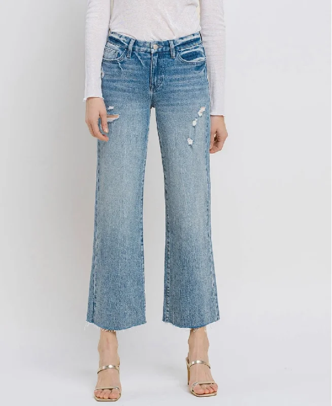 VERVET by Flying Monkey | Crop Wide Leg Jeans