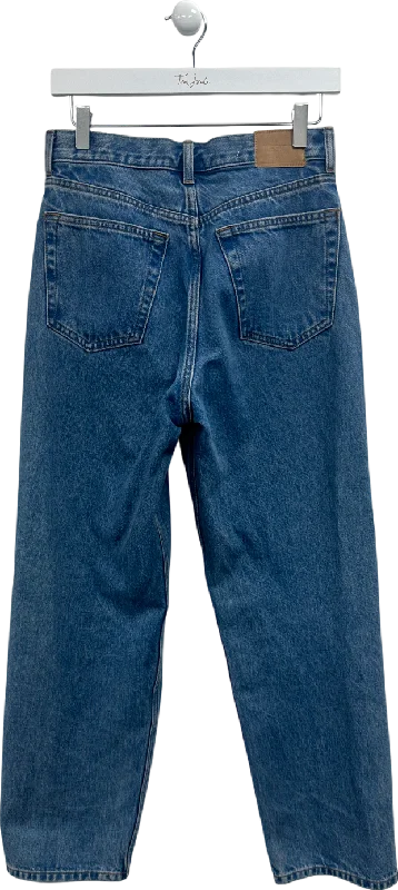 Weekday Blue Galaxy Loose Straight Leg Jeans W26 Stylish Stone-Wash Denim Jeans