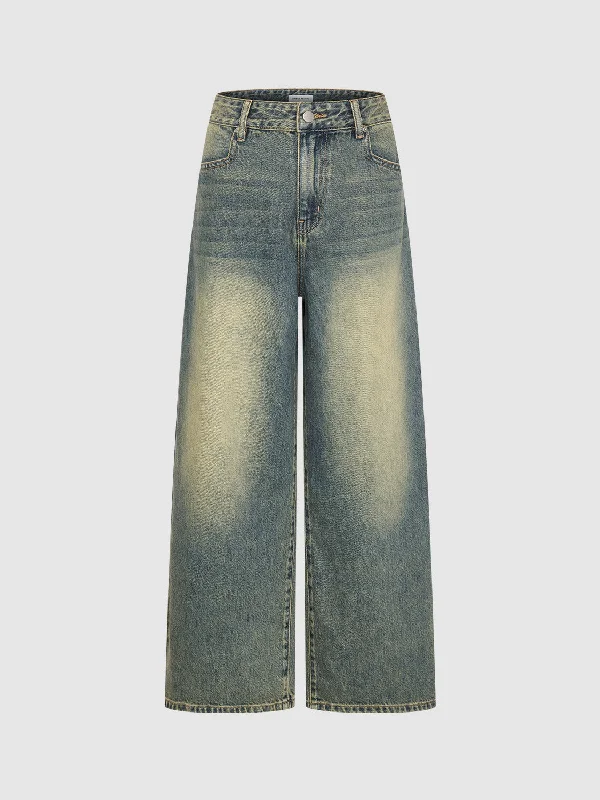 Wide-Leg Loose Jeans