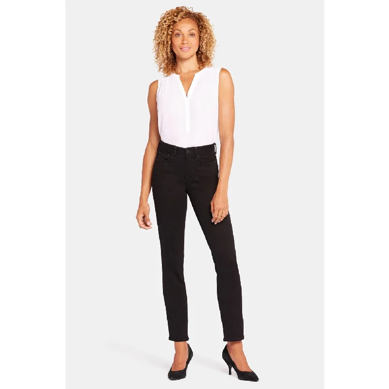 Black Slim Fit Jeans Trendy Button-Up High-Waist Jeans