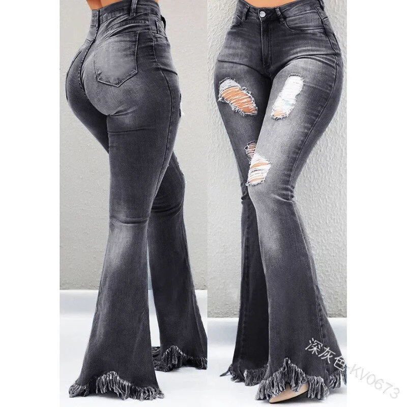 Women Denim Skinny Jeans Stylish High-Rise Mom Jeans
