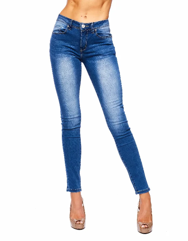 WOMEN'S MANDY HIGH RISE SKINNY JEANS Comfortable Stretch Fit Jeans