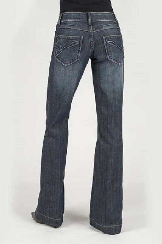 Women's Stetson Trouser Style Denim Jeans, Size choice Trendy Flared Leg Jeans