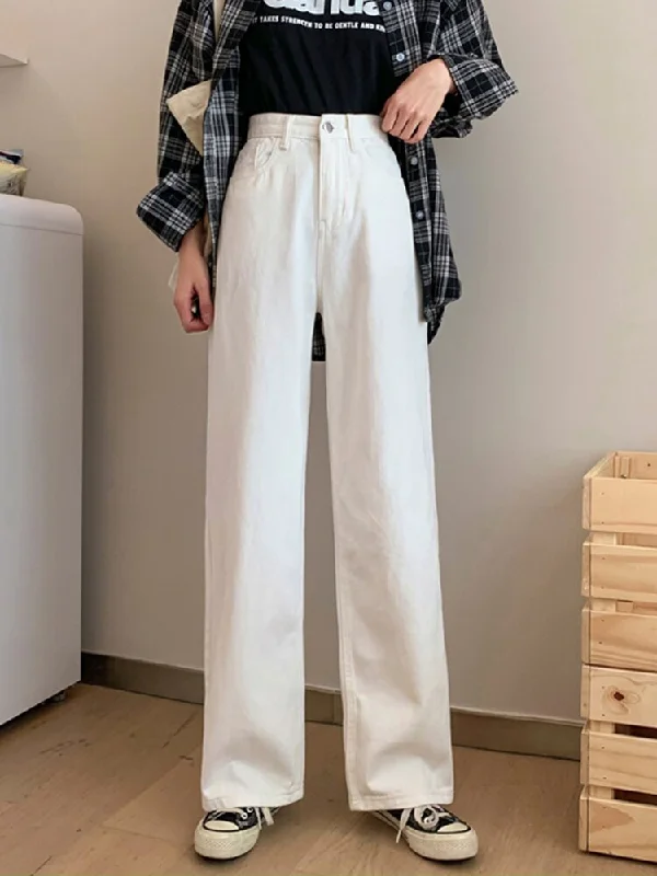 Women's Wide Leg Jeans Trendy Vintage Denim Jeans